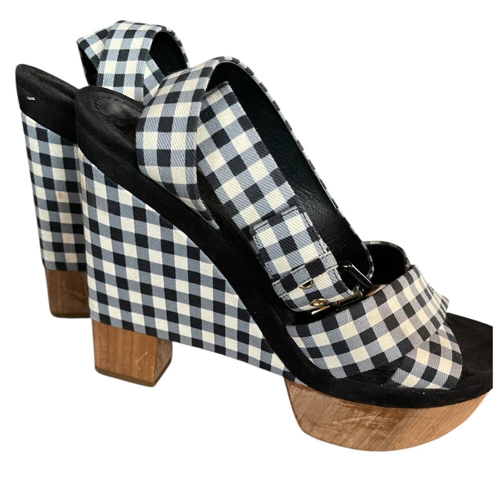 Louis Vuitton Navy Gingham Sandals View 3